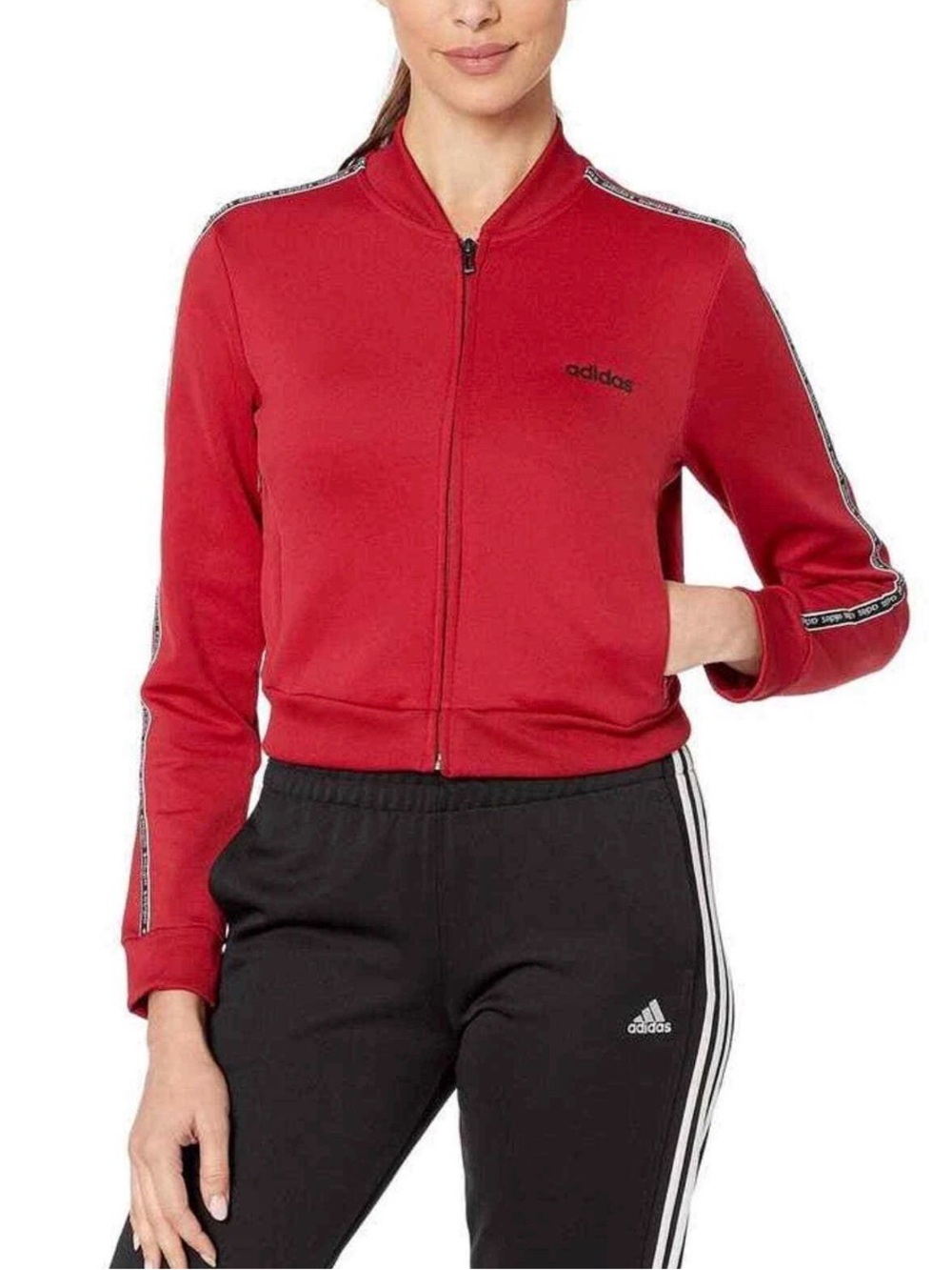 Adidas Active Women’s XL Celebrate the 90s Track Jacket Cropped Red EUC
